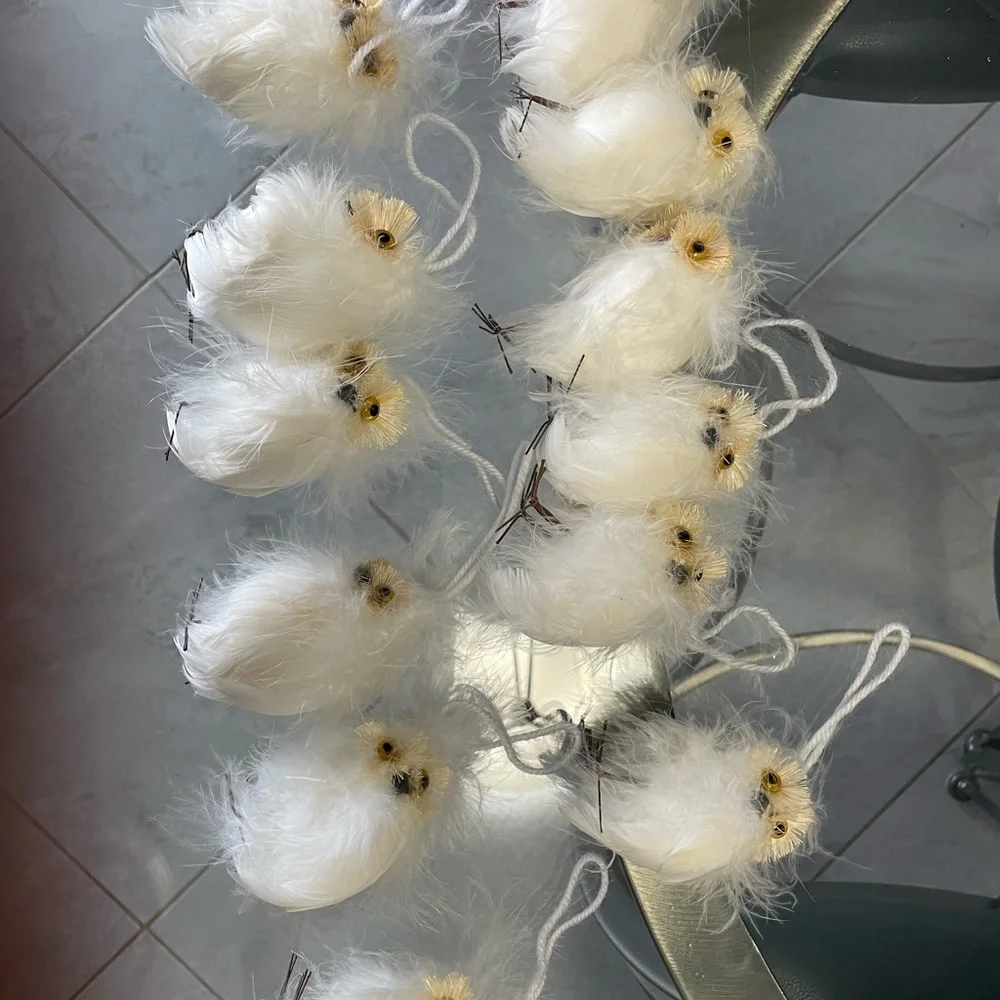 West Elm White Fluffy Owl Decorations